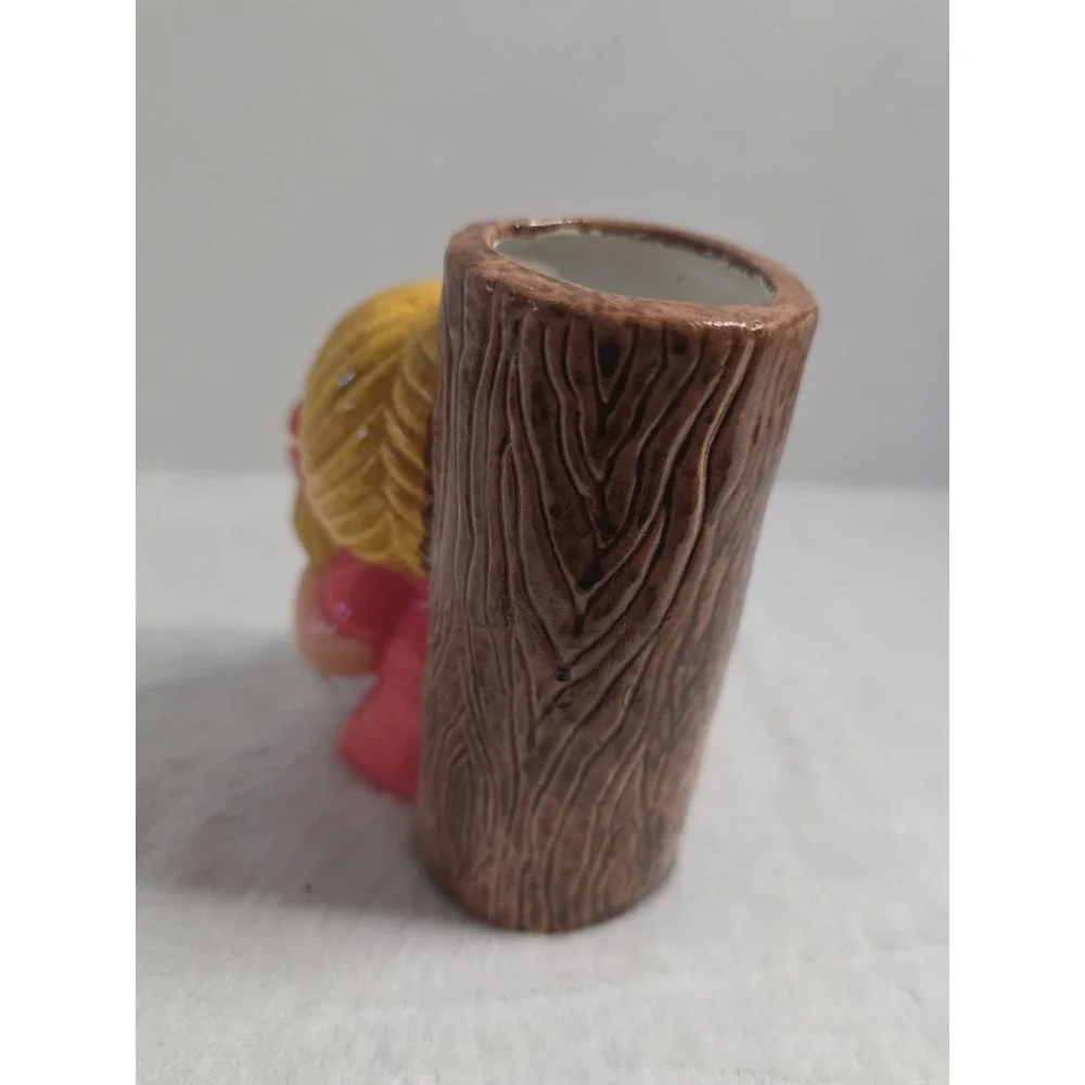 Vintage  Girl with Cat Pencil Holder By   JSNY